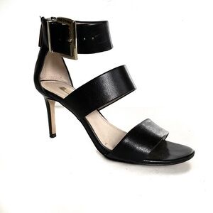 Louise Et Cie Gosia Ankle Cuff Leather Sandal Heels Black Sz 6